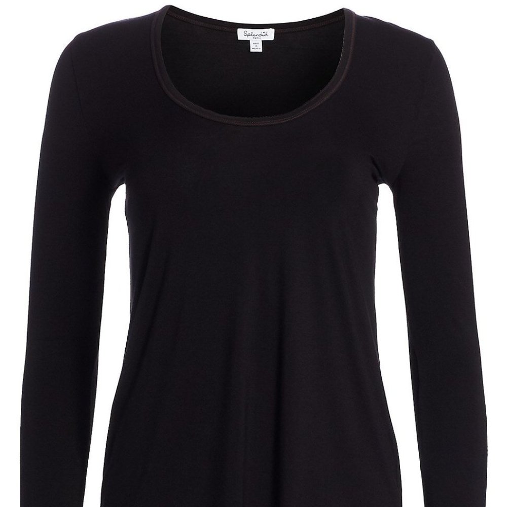 Splendid for Barney's Black Crew Neck Cotton Shirt